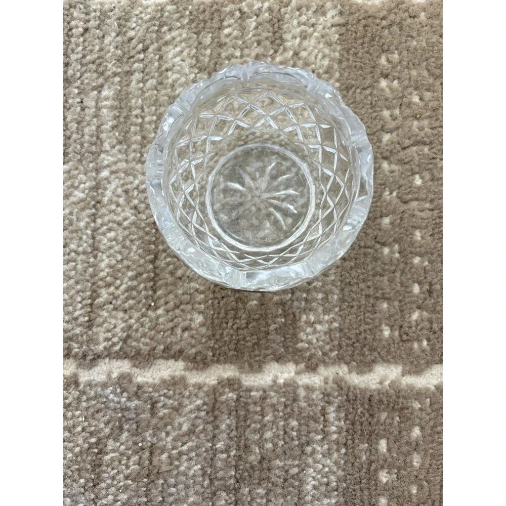 Bohemia Czech Republic Lead Crystal Bowl 24% PbO Scalloped Cut Glass Dish